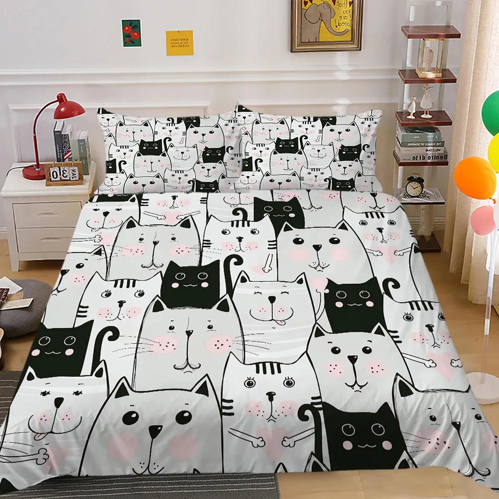 Tiere Jungen Bettwäsche Set Niedlich Lustig Gelbes Cartoon Küken Bettbezug Set King Queen Cartoon Tiere Weiche Polyester Steppdecke Bezug EU single(135x200cm)