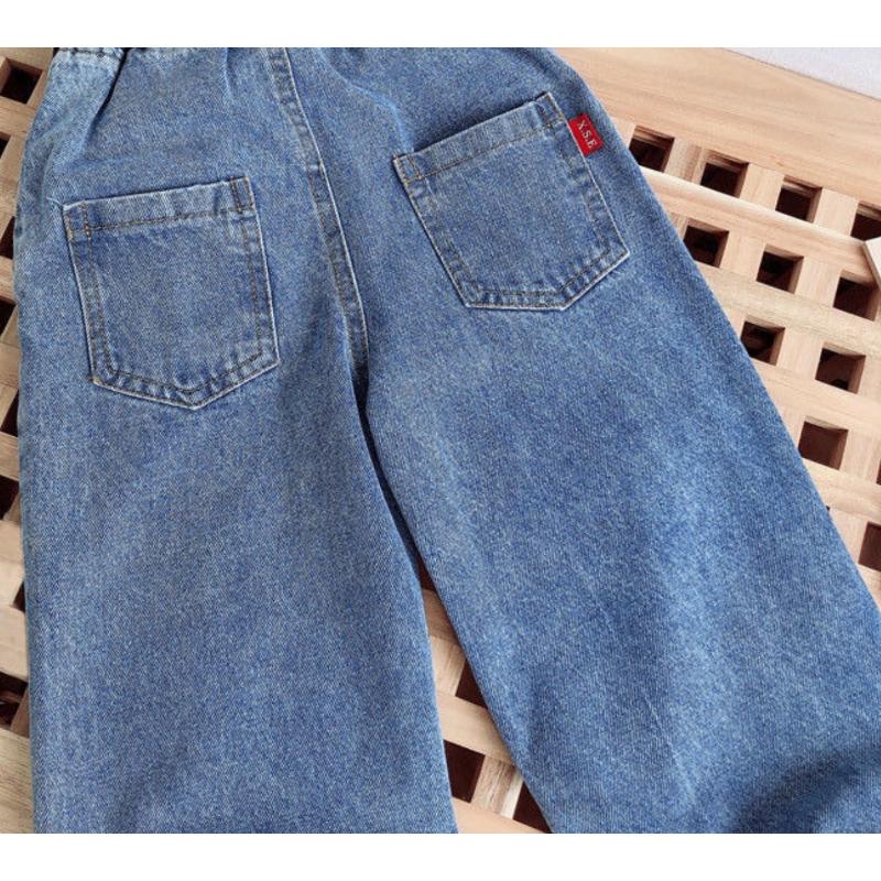 Mädchen Jeans Einfarbig Kinder Jeans Mädchen Frühling Herbst Kinder Jeans Casual Stil Kinder Kleidung 120 blau
