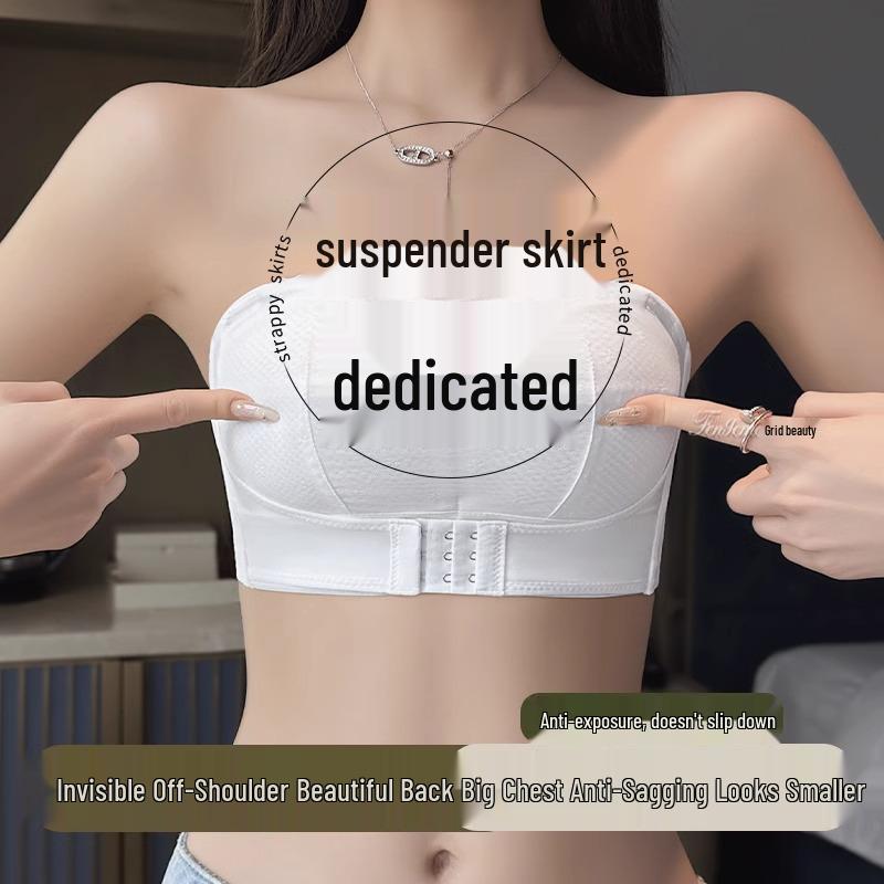 Damen rutschfester trägerloser Vollschalen-BH: Minimierendes, stützendes, schönes Bandeau-Oberteil für große Oberweiten und Übergrößen 38/85CD nude