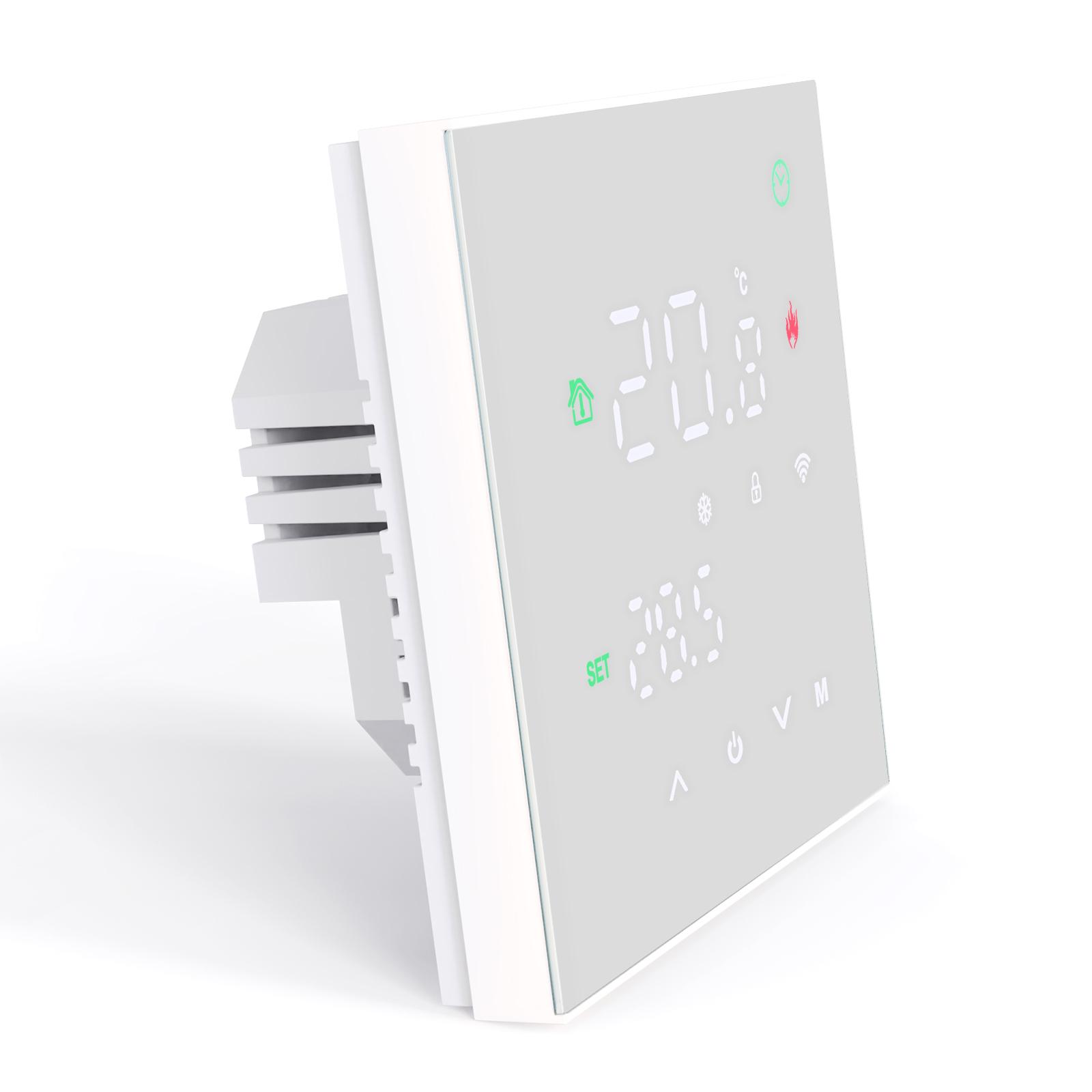 Tuya WiFi Smart Touch Screen Thermostat Elektrische Boden Heizung Gas Kessel/Wasser Heizung Temperatur Controller Alexa Stimme App Steuerung For Electric heating weiß