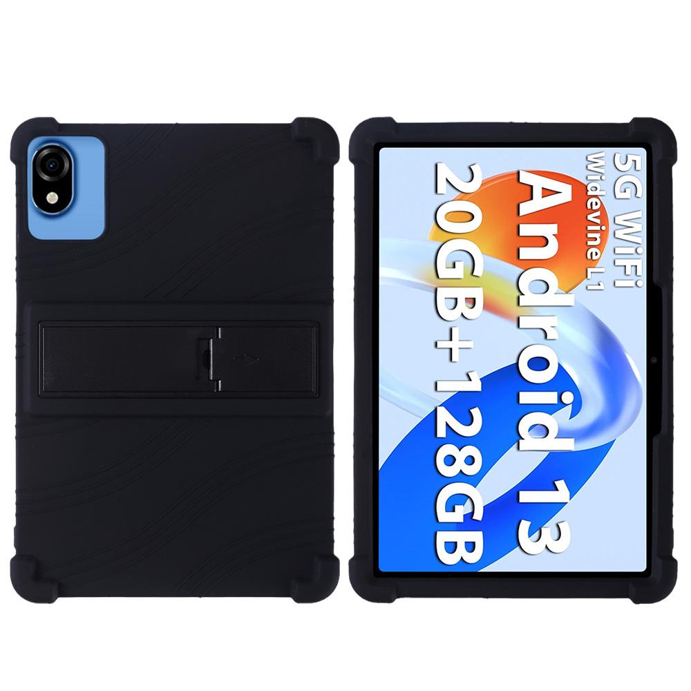 Silikonhülle für Blackview Tab 60 Wifi/Tab 60 Pro/Oscal Pad 30 WiFi/80 WiFi/Doogee U9/U10/U10 Pro Robuste Hülle mit Ständer Black