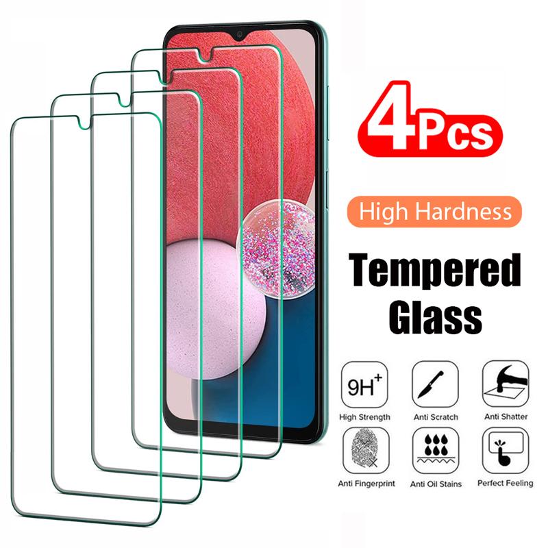 4PCS 4 Stück gehärtetes Glas Samsung Galaxy A53 iPhone 11 12 13 14 XiaoMi Mi RedMi Note POCO Huawei Honor Realme OPPO VIVO Displayschutzfolie Glasfolie Samsung Note 20 weiß