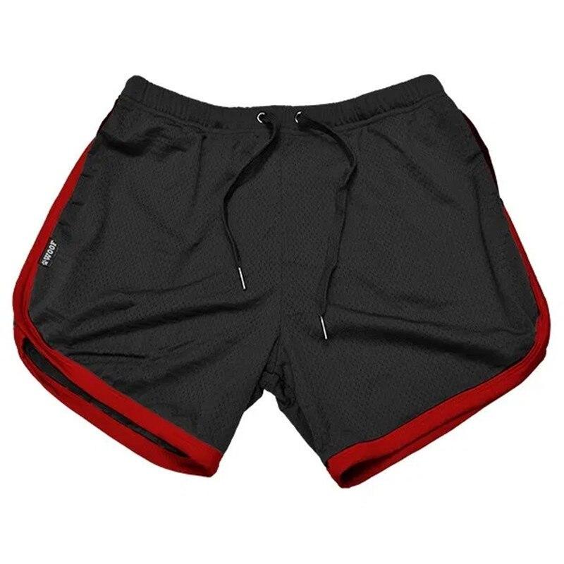 Laufshorts Herren Gym Fitness Training Gitf Schnelltrocknend Beach Short Pants Männlich Sommer Sport Workout Fitness Unterteile M schwarz/rot