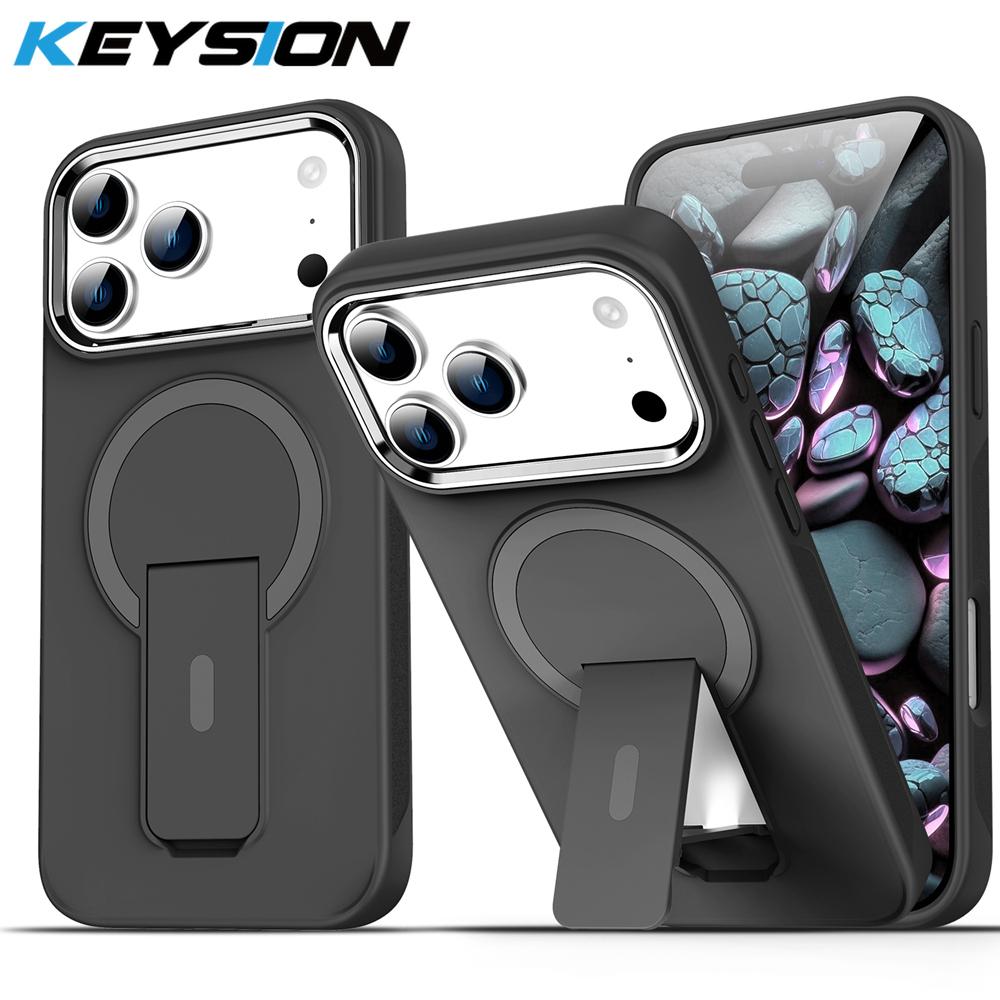 KEYSION Stoßfestes Mattes Durchscheinendes Case für MagSafe für iPhone 17 Pro Max 17 Air Ständer Kabelloses Laden Handy Rückseite for iPhone 17 Air