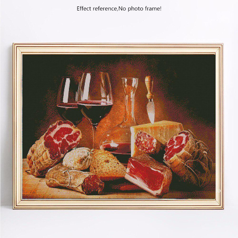 5D-Diamant-Malerei, voller Bohrer, rund, Lebensmittel, Diamant-Mosaik, Verkauf, Cartoon-Bilder 20X30