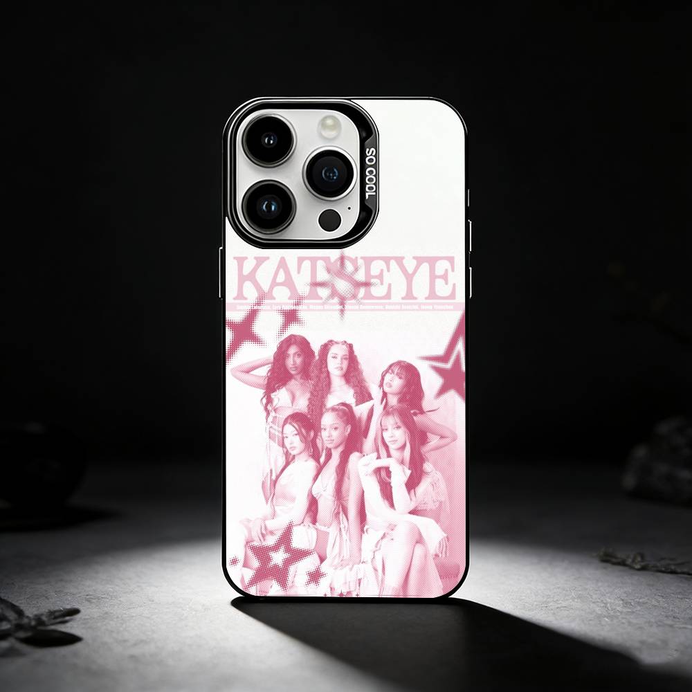 K-KATSEYES Musikgruppe Handyhülle Für iPhone 17,16,15,14,13,12,11 Plus,Pro Max,XS,Farbige silberne Handyhülle iPhoneXSMAX
