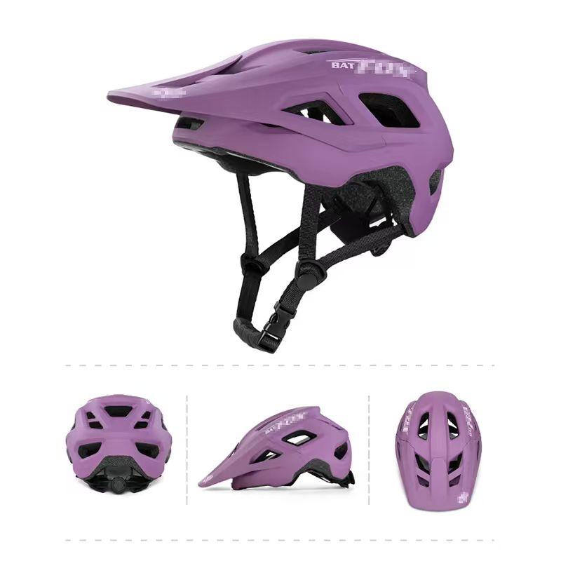 E-Bike & Mountainbike Helm, 17 Belüftungsöffnungen Verstellbarer E-MTB Fahrradhelm für Erwachsene Jugendliche Männer Frauen mit Abnehmbarem Visier, Leichtgewicht L violett