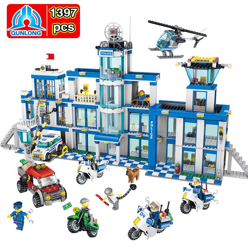 Bausteine 1397 Teile Polizei Serie Polizeistation Sets My World Gutes Design Kinder Kinderspielzeug