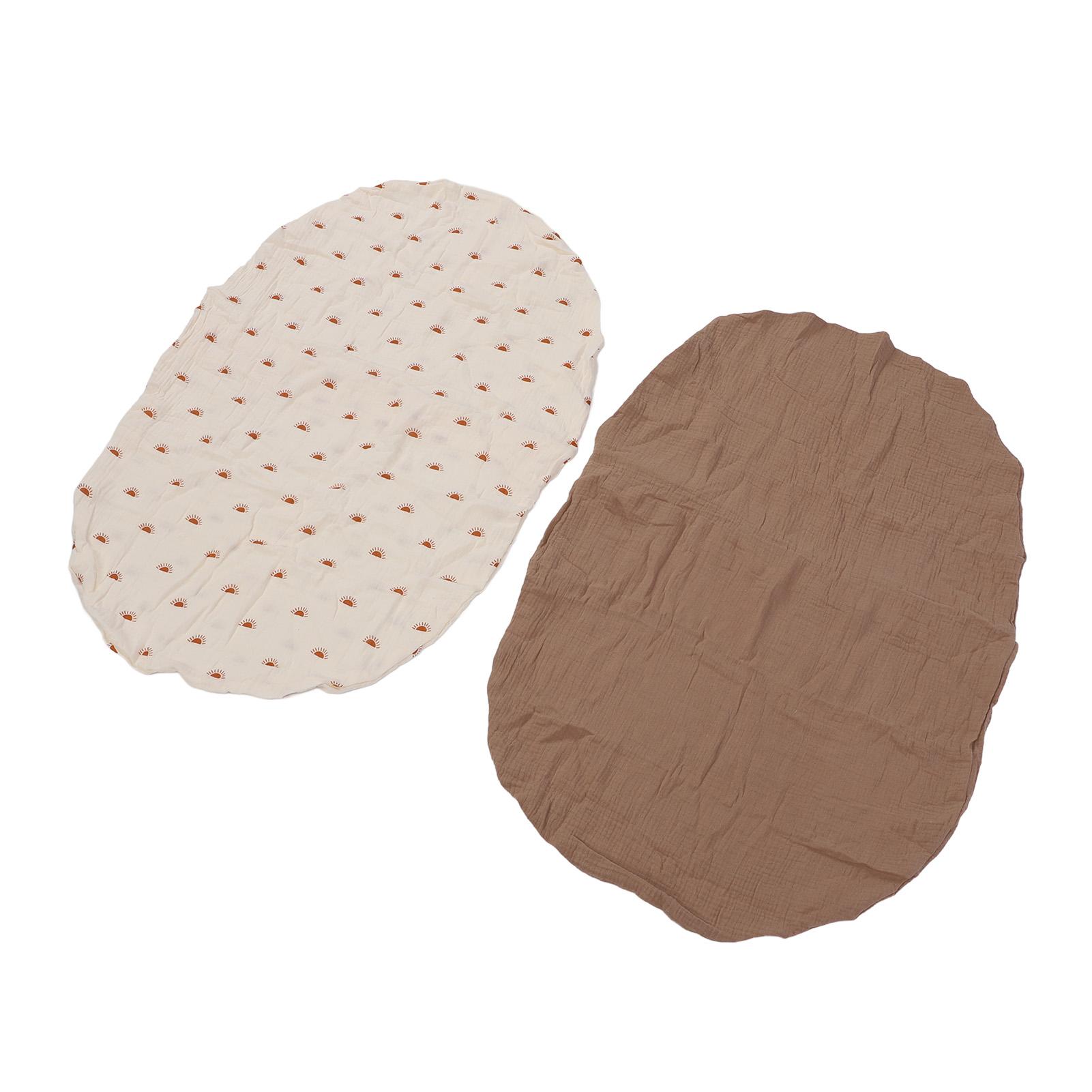 2er-Pack Stubenwagenlaken Weich Atmungsaktiv Baby Stubenwagen Matratze Spannbezug Universelle Passform Rotbraun