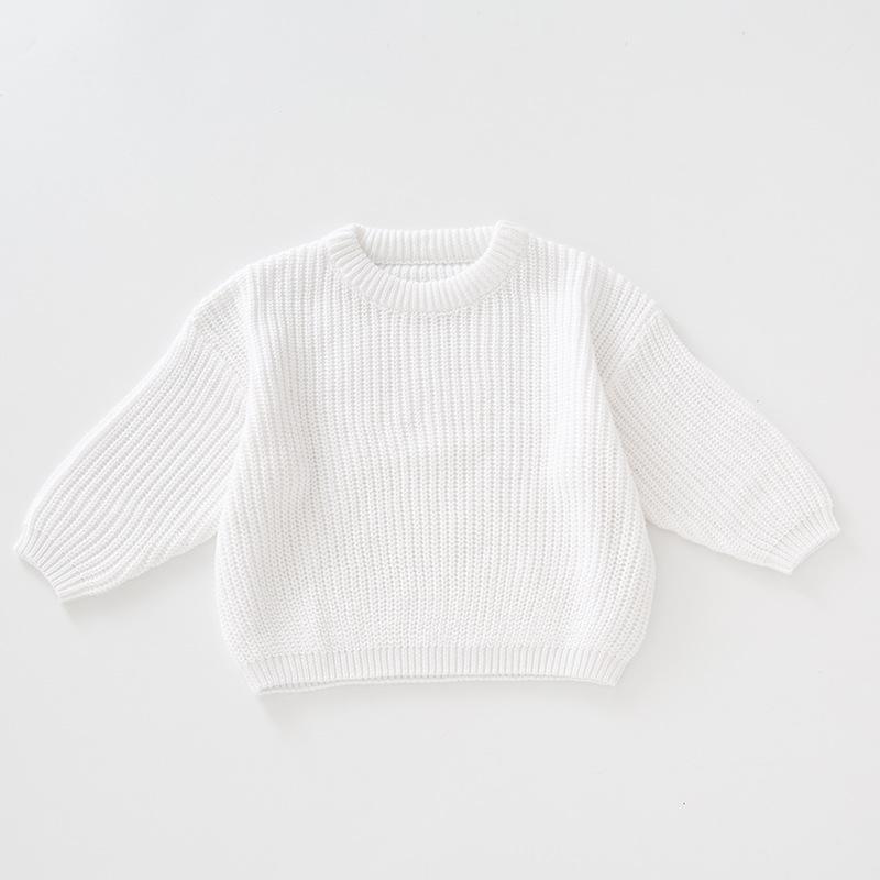 Kinderkleidung Pullover Strickpullover Einfarbig Mädchenpullover 120 weiß