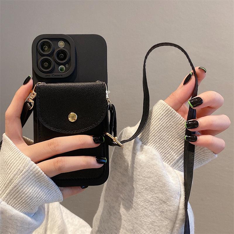 Sturzsichere Umhängebandhülle mit Kartenhalter für iPhone 13 Pro Max und iPhone 12 iPhone 18 Pro Max / 17 Pro Max
