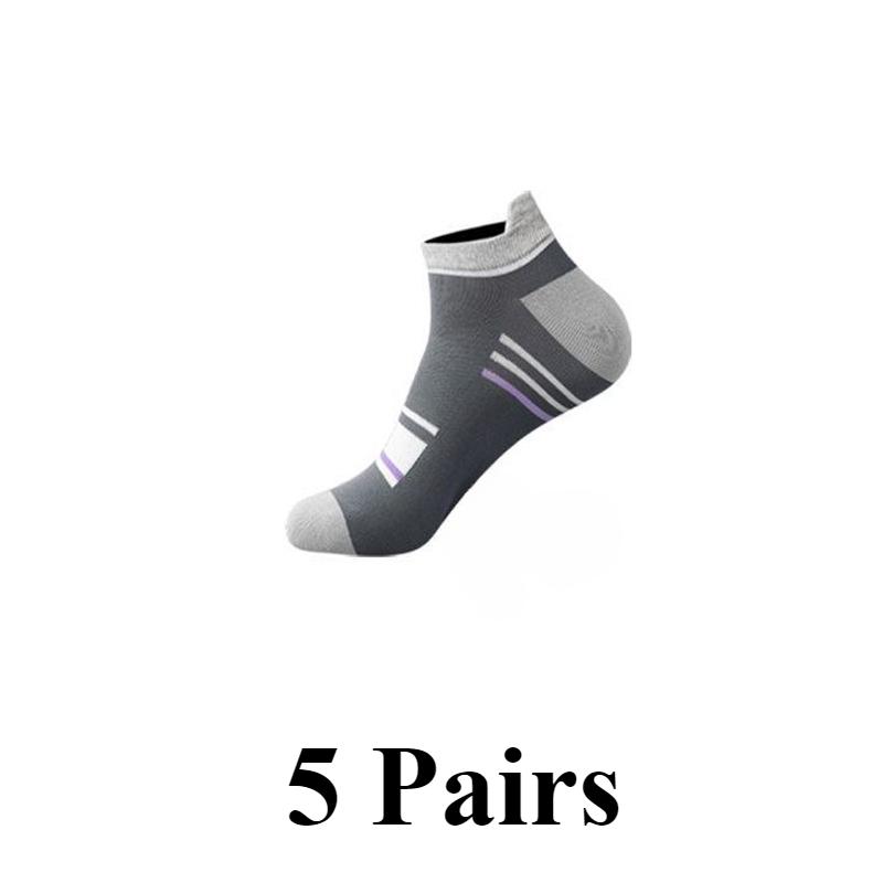 5 Paare/los Neue Männer der Sommer Dünne Knöchel Socken Nicht-slip Short Sport Socken Unsichtbare Socken Großhandel 5 Pairs grau