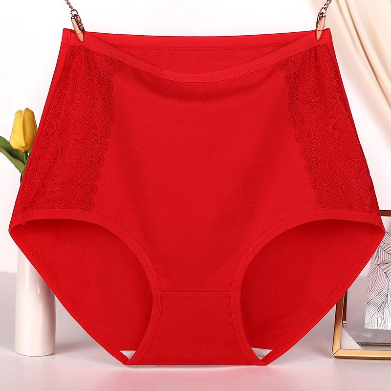 Damenunterwäsche Bauchhöschen Mittleres Alter Slips Plus Size XL-6XL Unterhosen 5XL rot