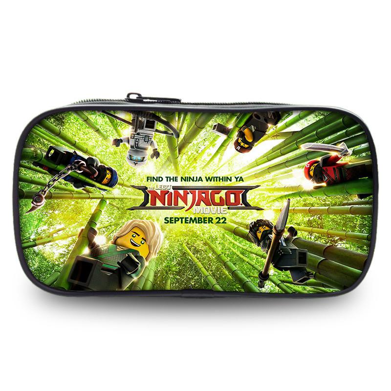 Cartoon Kinder Ninjago Federmäppchen mit leichtem Nylonmaterial für den täglichen Gebrauch cyanblau