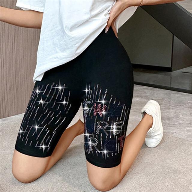 Frauen Dünne Fitness Kurze Hosen Damen High-Taille Sommer Shorts Bottom Biker Radfahren Shorts Bodycon Streetwear Weibliche Kleidung One Size himmelblaue