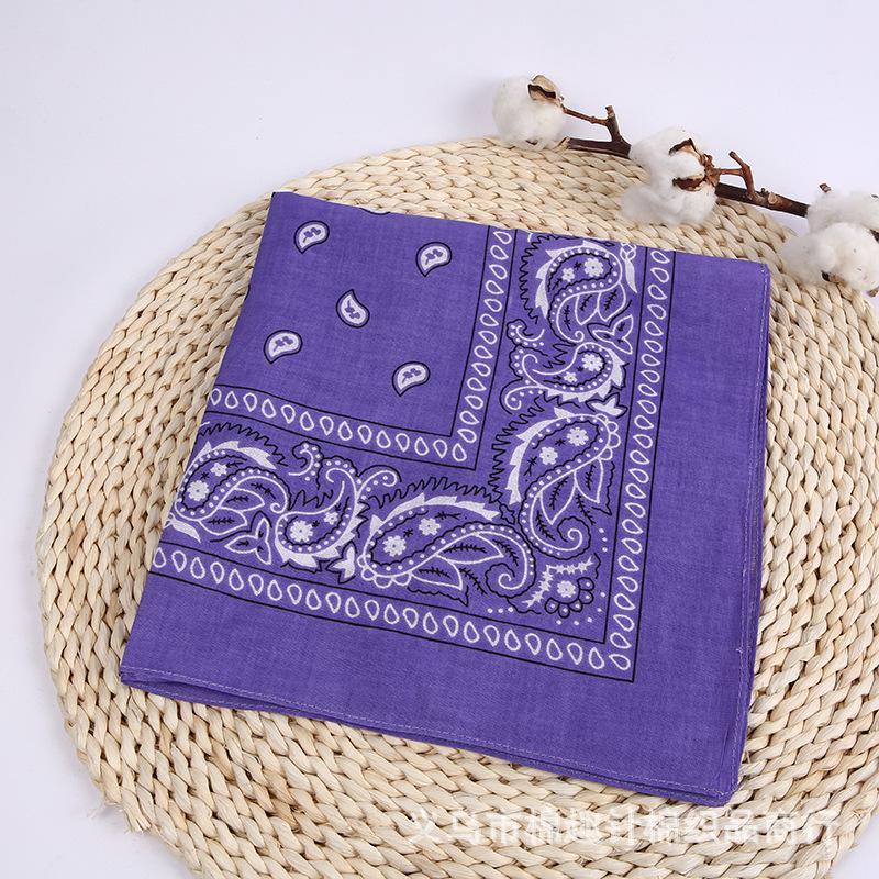 Neue Mode Hip Hop Baumwolle Bandana Square Schal Schwarz Rot Stirnband Gedruckt für Jungen/Mädchen violett