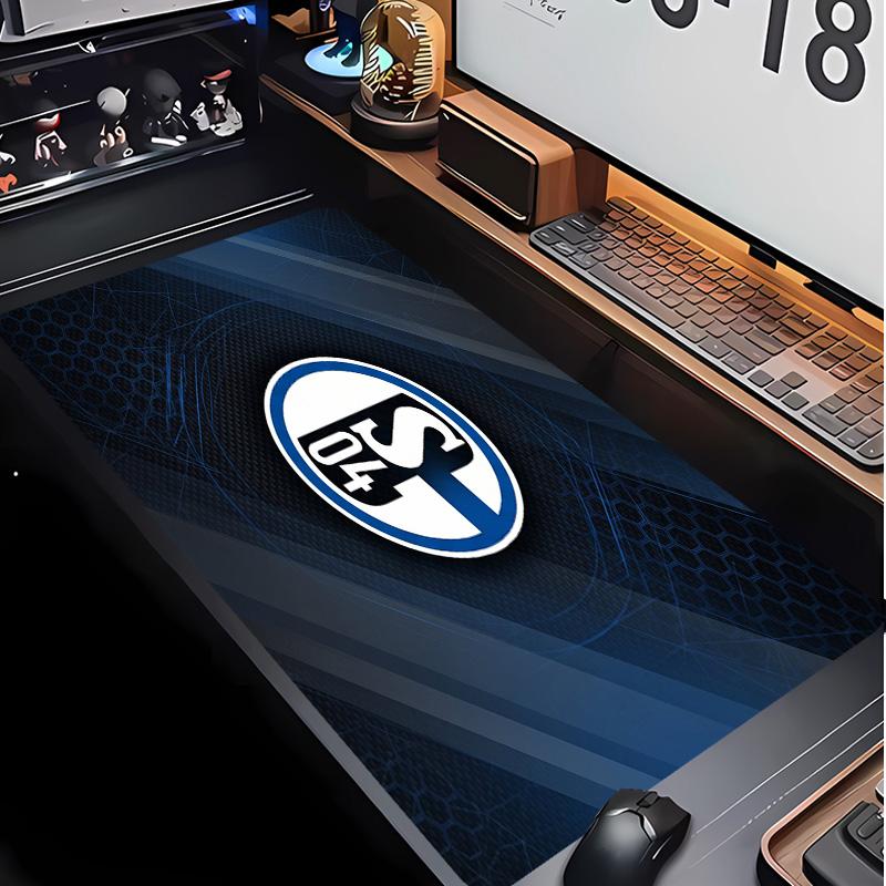 Schalke 04 Fußballmuster Mauspads Nicht?Rutschfestes Gummi-Basis Gaming-Mauspad Für Schreibtisch Büro Zuhause 50cmx100cm(19.6x39.4inch)