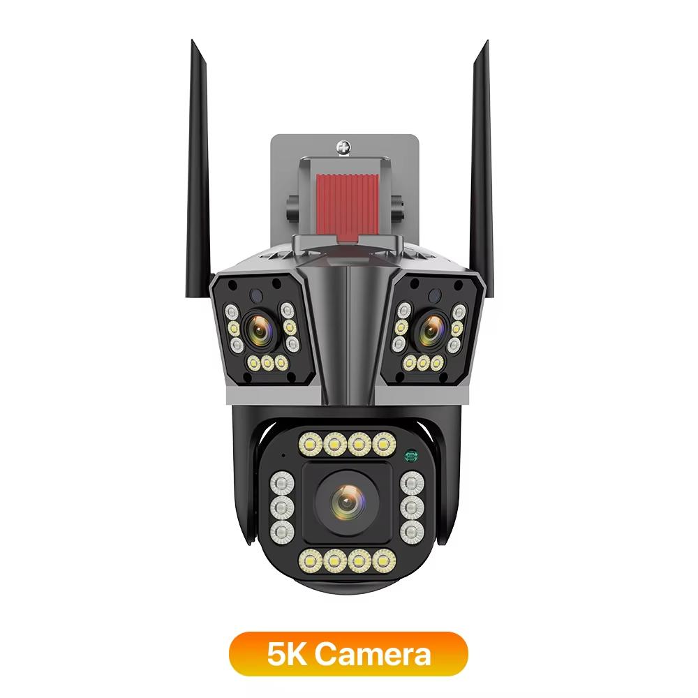 WIFI IP-Kamera 5K 12MP HD Drei-Objektiv-Kamera Outdoor 4K Doppelobjektiv Bewegungserkennung Sicherheitskamera Wasserdichte Überwachung 5K Camera