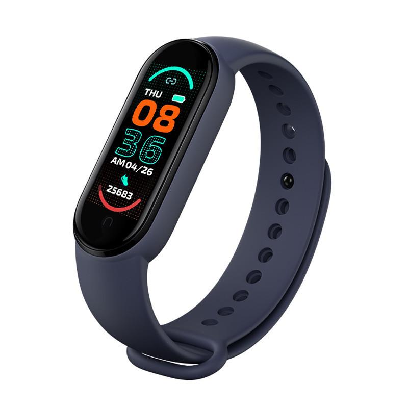 M6 Smart Fitness Armband Mit Schrittzähler Herzfrequenzmonitor Digitales Display Für Studenten blau
