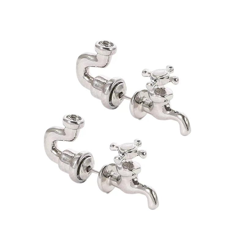 Industrieller Punk Wasserhahn Form Ohrstecker Für Männer Frauen Gothic Piercing Ohrring Persönlichkeit Halloween Modeschmuck