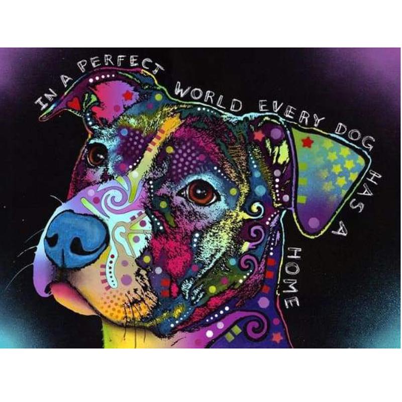 Kunsthandwerk, Hund, Hund, Diamantgemälde, Kreuzstich, Tattoo, Strasssteine, Stickerei, europäische Heimdekoration 20X30CM