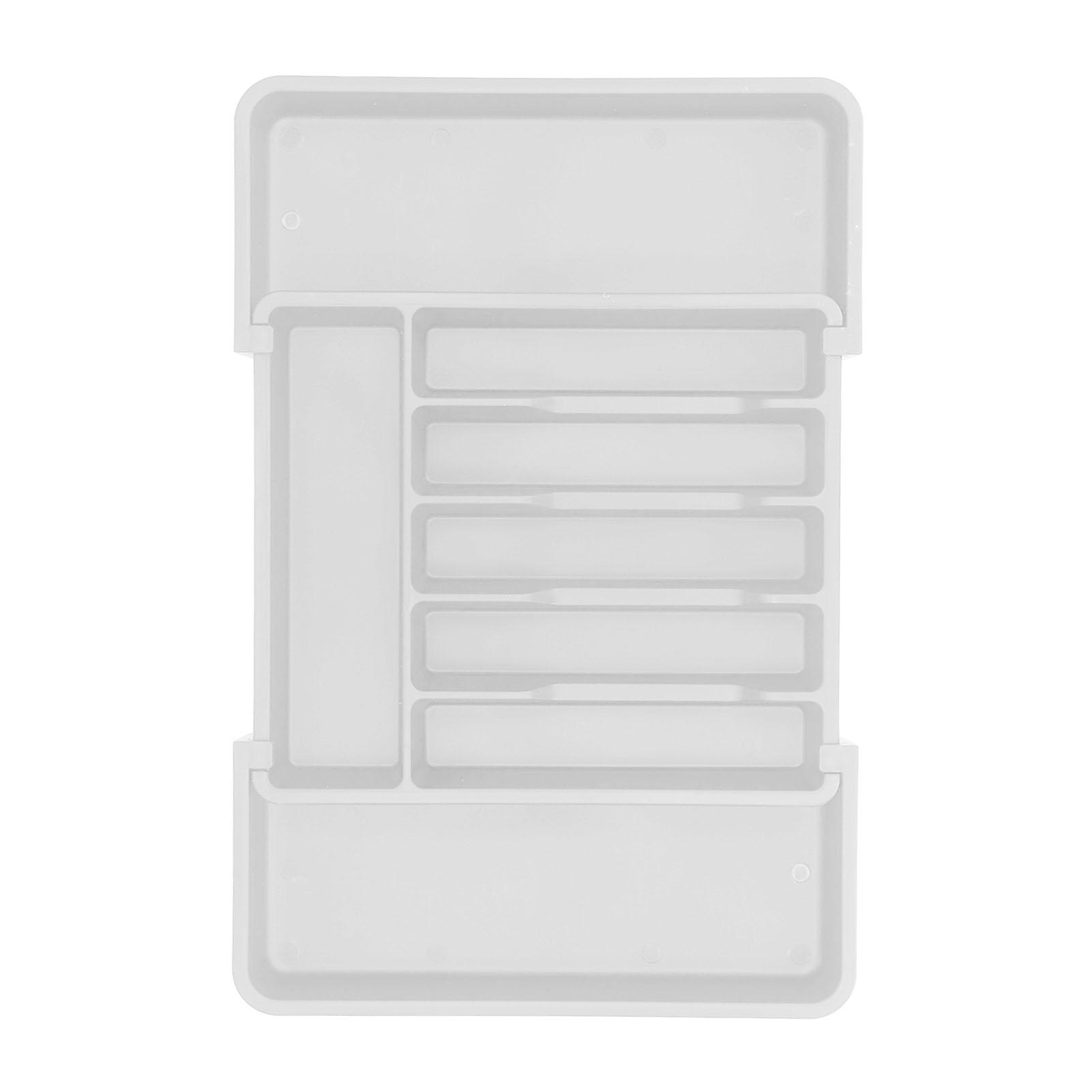 Ausziehbarer Schubladenorganizer Klassifizierte Aufbewahrung Besteck Besteck Utensilienablage für Küche Weiß