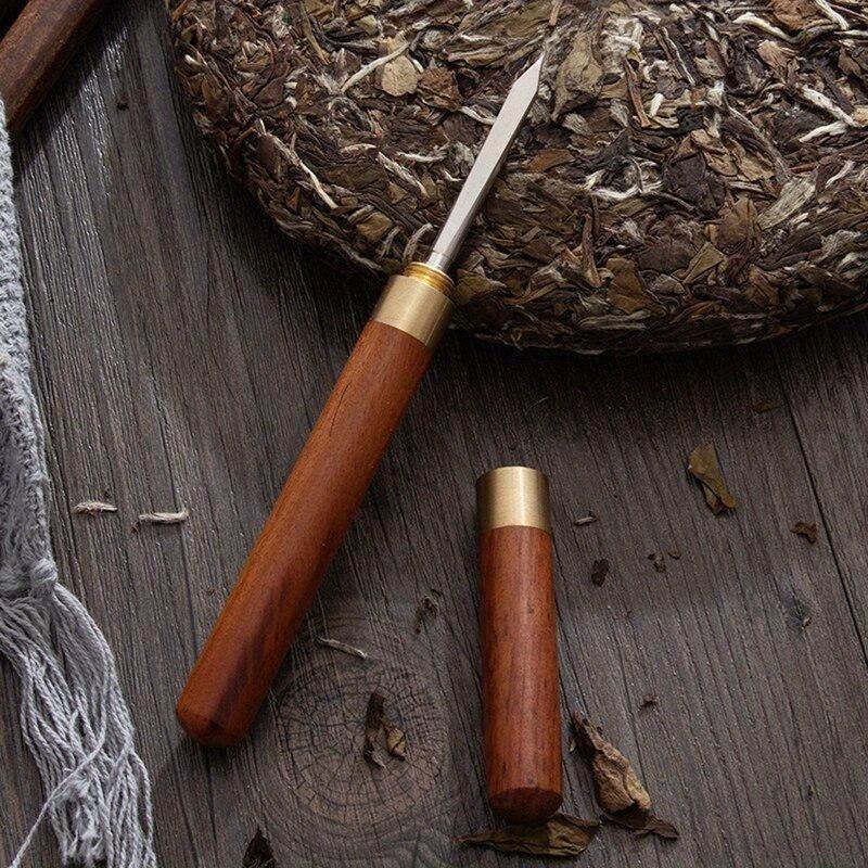 1PC Holz Tee Messer Tee Zeremonie Zubehör Puer Gewidmet Tee Nadel Chinesischen Kung Fu Teasets Werkzeug braun