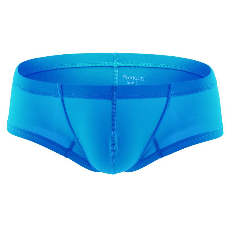 Herren Einfache Lässige Slips Niedrige Taille Einfarbige Komfort Boxer-Slips mit 3D-Beutel-Design Intime Unterwäsche L blau