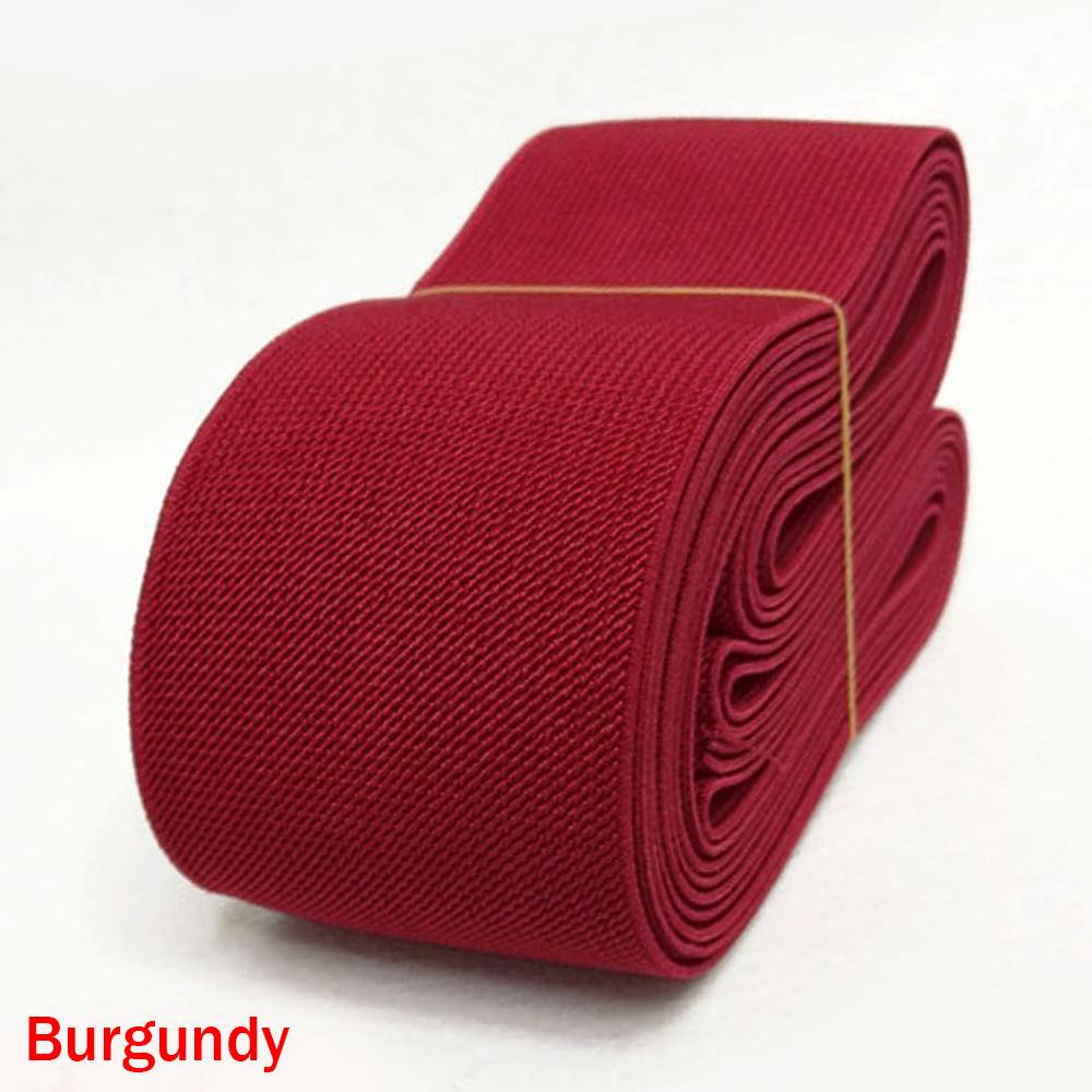 5 cm breites, flaches, elastisches Band, gewebtes Stretchband für Gesichtsmasken, Kostüme, Taillenmanschetten, Kleidung, DIY-Verzierungen, Materialien, Nähen, 5 m bordeaux