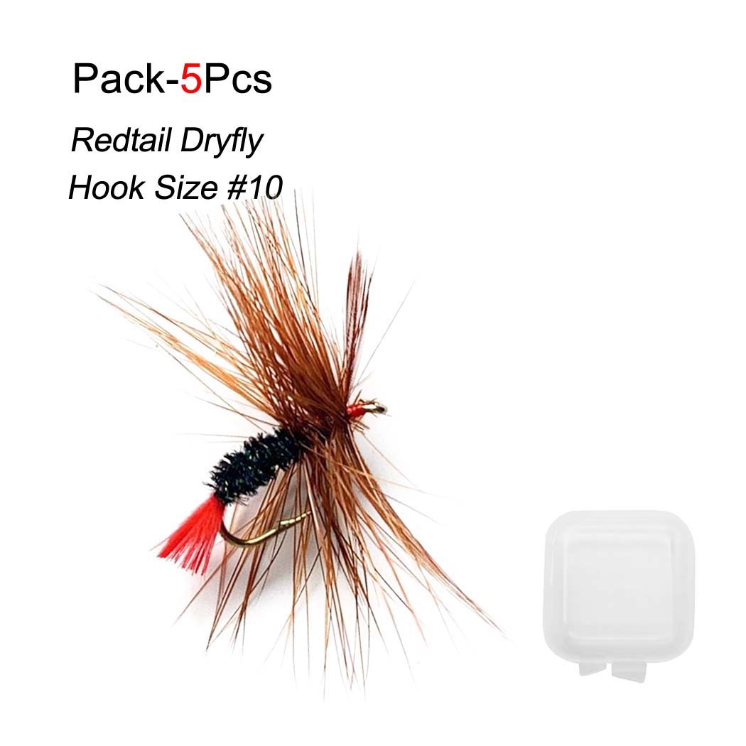 5-25Pcs Künstliche Insekten Köder Hirsch Haar Locken Trocken Fliegen Fliegen Angeln Lockt Für Bass Forelle Angeln fliegen 5Pcs/Set(No Box)