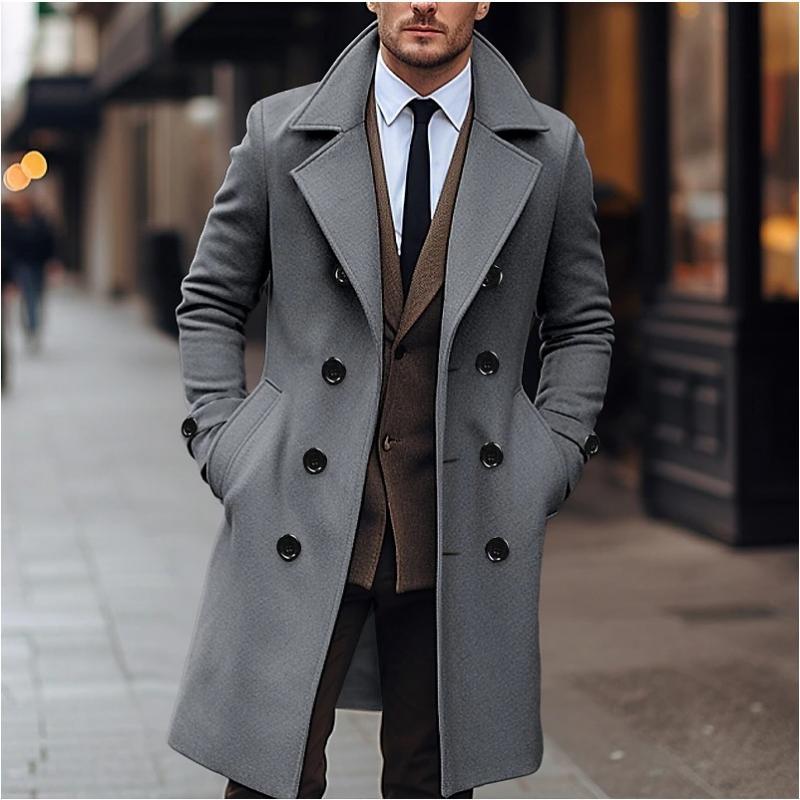 Winter Männer Koreanischen Mantel Lange Woll Wind Mantel Männer Woll Mantel Casual Business Dicken Trenchcoat Jacke Männlichen Übergroßen 3XL XL dunkelgrau