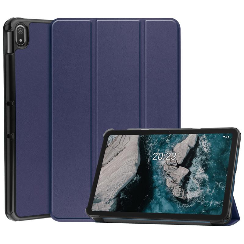 Für Nokia T20 T 20 T10 T 10 Fall 2022 PU Leder Tri-Folding Stand Magnetische Flip-Cover für funda Nokia T20 T10 2021 Tablet Kinder For Nokia T20 2021 dunkelblaue