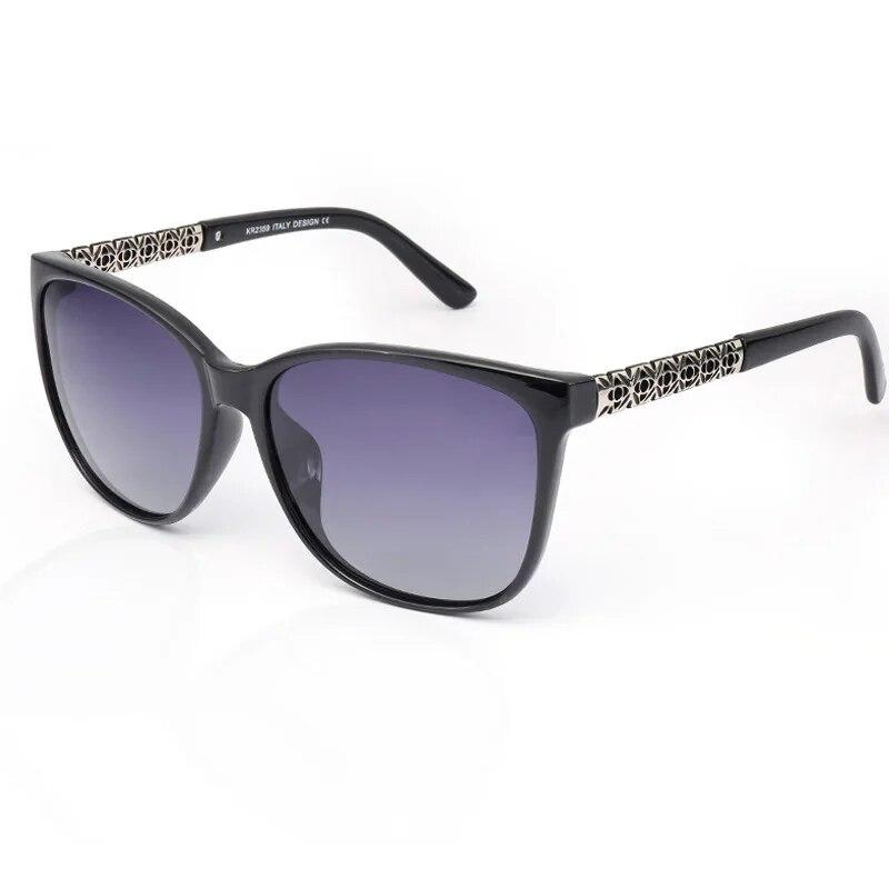 Modische polarisierende Sonnenbrille für Damen, einzigartig gestaltete UV-400-Sonnenbrille, Outdoor-Brille schwarz