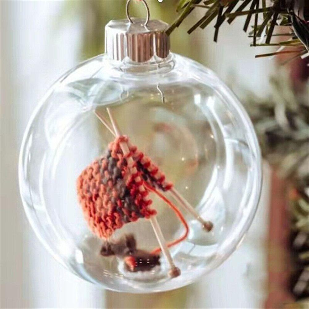 Bastelbedarf Partyzubehör Neujahr Hängeornament Kugelform Weihnachtsbaum Gestrickter Anhänger Xmaxs Ornamente 1.5cm