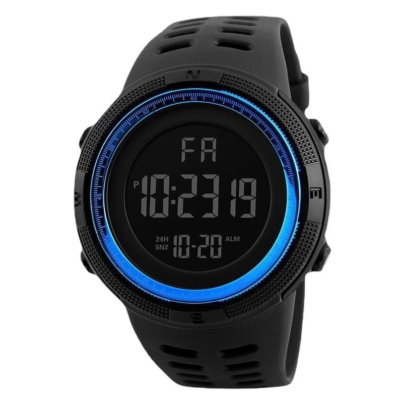Trendiger Unisex-wasserdichter Wecker, hochwertige Damen-Multifunktionsuhren, digitale LED-Uhr, Chrono, Outdoor, 5 Bar, Herren, Militär, Sport blau