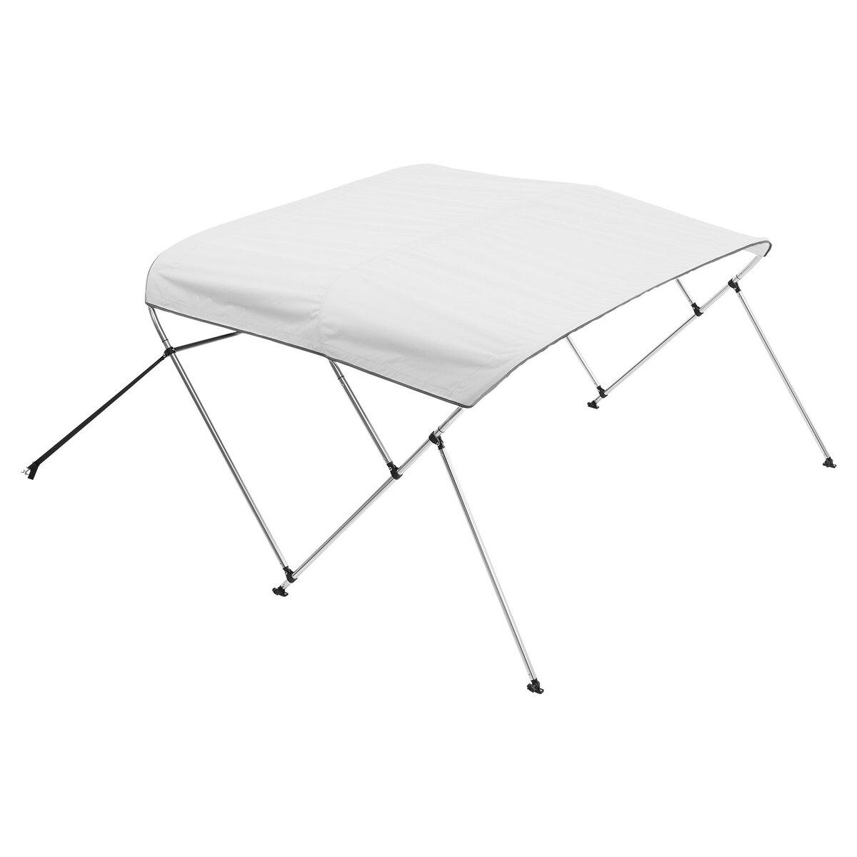 3-Bogen Boots-Bimini-Tops 1,8 m Lang 600D Polyester Markise Überdachung Hellgrau