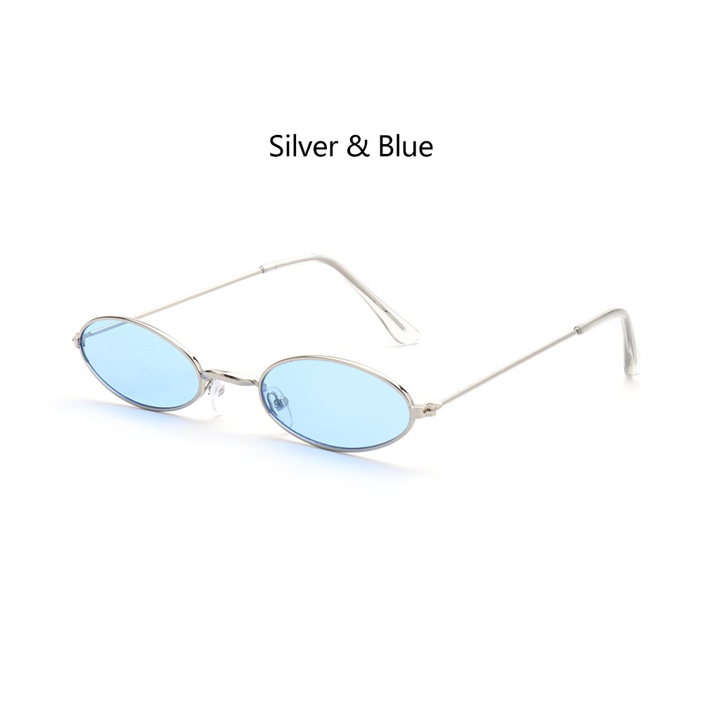 Sommer Herren und Damen Accessoires Sonnenbrillen Vintage Shades Brillen Oval Sonnenbrillen Silver & Blue
