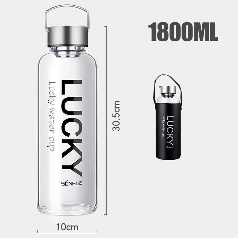 Gläser mit großem Fassungsvermögen, tragbare Tee-, Milch-, Kaffee-Gläser, Getränkebecher mit Deckel und Tragegriff, transparente Trinkwasserbecher 1800ml