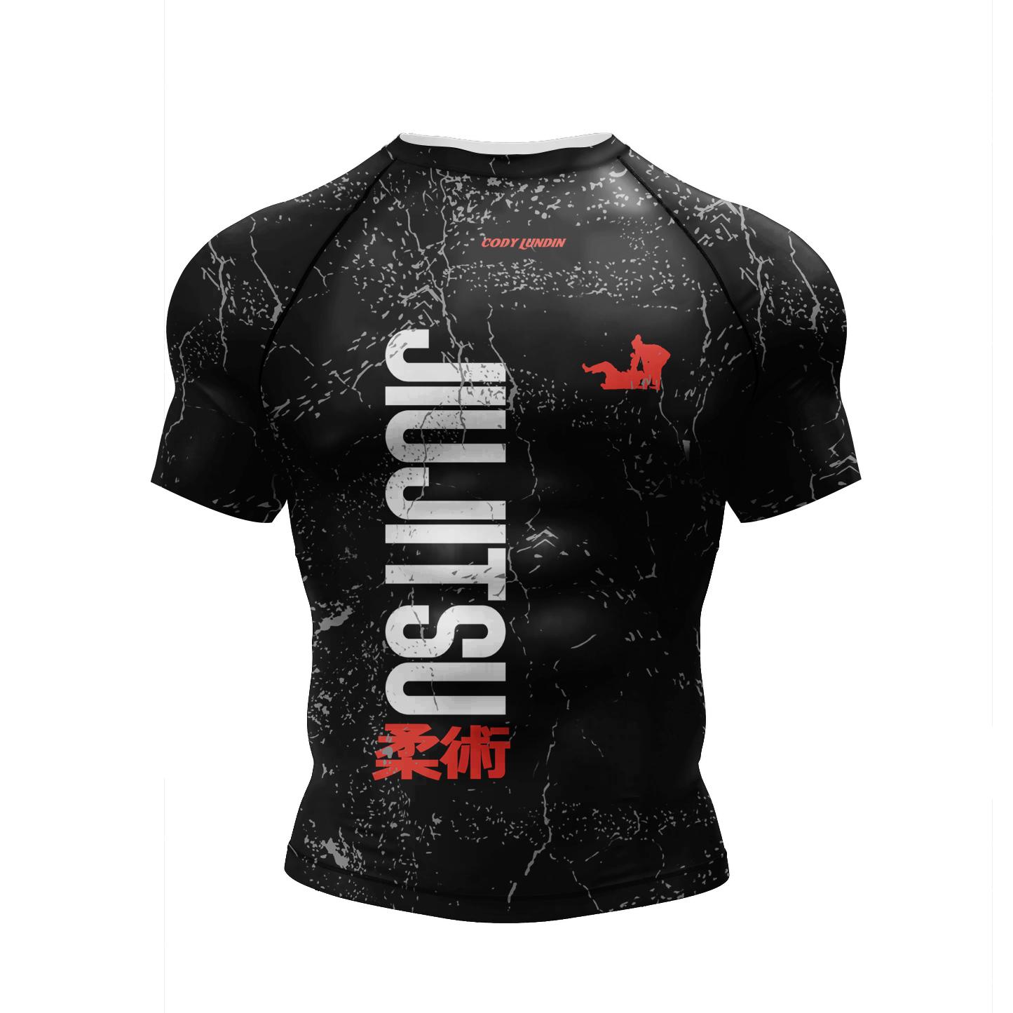 2023 Neue Mode Jiu Jitsu Kickboxen Training Kurzarm Rashguard Polyester Spandex Kompression Sublimation Sport Blusen M weiß