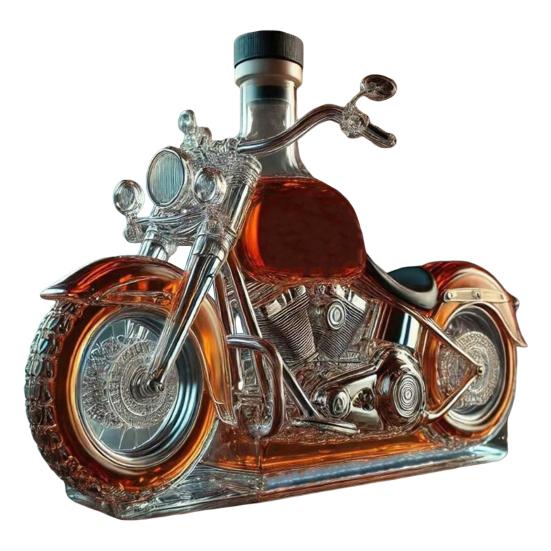 Motorrad Whisky Dekanter Glas Motorrad Design Weinflasche Dekorative Whiskyflasche für Motorradliebhaber Bar Schreibtisch Küchenbenutzung Car transparent