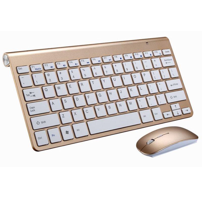 2,4g Drahtlose Tastatur Und Maus Combo Set Tragbare Mini Tastatur Mäuse Für Mac Desktop Pc Notebook Laptop Computer Smart tv Ps5 Keyboard Mouse gold