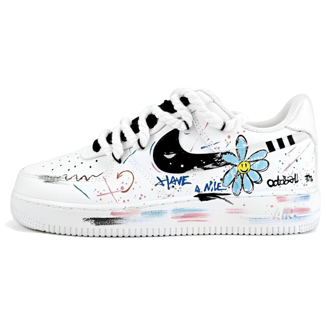 Nike Air Force 1 Air Force 1 GD Graffiti Low-Top Skateboard-Schuhe Unisex Weiß CW2288-111(Team405-GD) 40.5