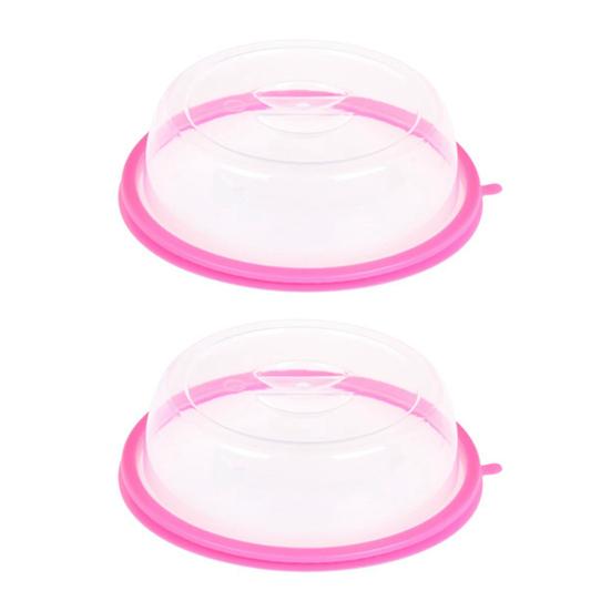 2 Stück Mikrowellen-Spritzschutz-Abdeckungen für Ofen, Lebensmittel, Heizung, Küche, Frische-Deckel, Werkzeug rosa