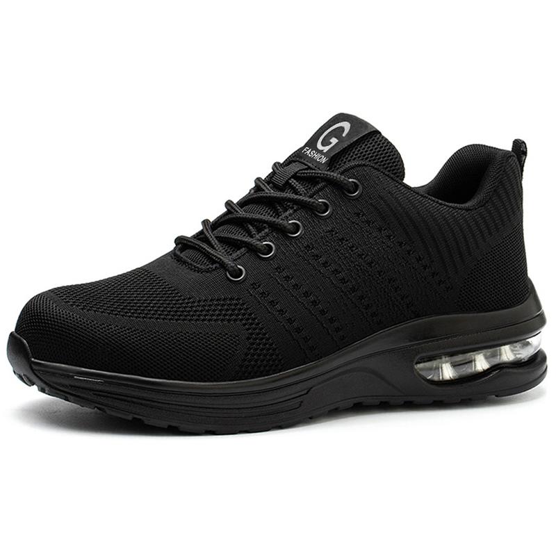 Arbeitsschuhe mit Luftpolsterung für Herren und Damen, Sicherheitsschuhe, atmungsaktiv, leicht, Arbeitsschuhe für Herren, Schuhe mit Stahlkappe, Anti-Smash-Sicherheitsstiefel 44