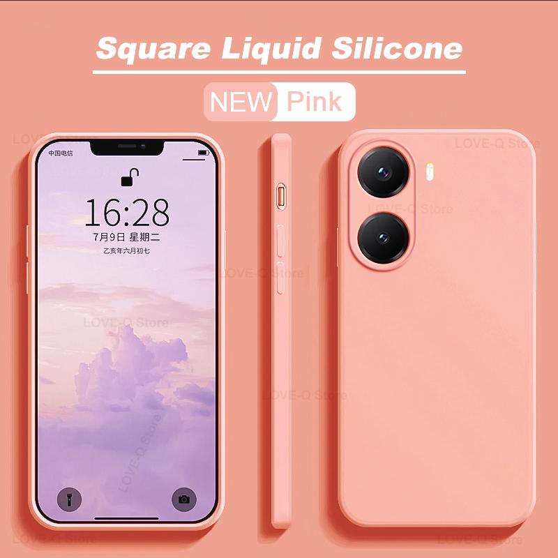 Für Poco X7 Pro Hülle Flüssigsilikon Stoßfeste Handyhüllen Für Xiaomi Poco X7 Pro Weiche TPU Hülle For Poco X7 Pro rosa