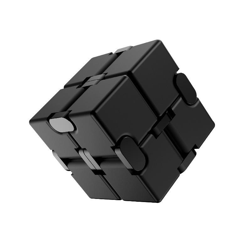 Fidget Infinity Cube Spielzeug, Aluminiumlegierung Metall Infinity Cube Gadgets Spielzeug für Erwachsene, Zauberwürfel zur Stress- und Angstlinderung 3.8*3.8*3.8cm schwarz