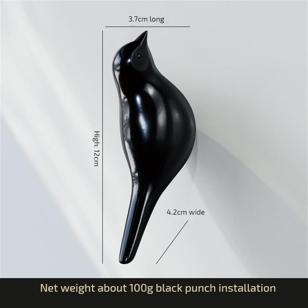 Kreative Vogel Dekoration Haken Wand Schlafzimmer Tür Kleiderbügel 3D Einzelhaken Kleiderhaken Einfache Wandbehang Dekoration schwarz