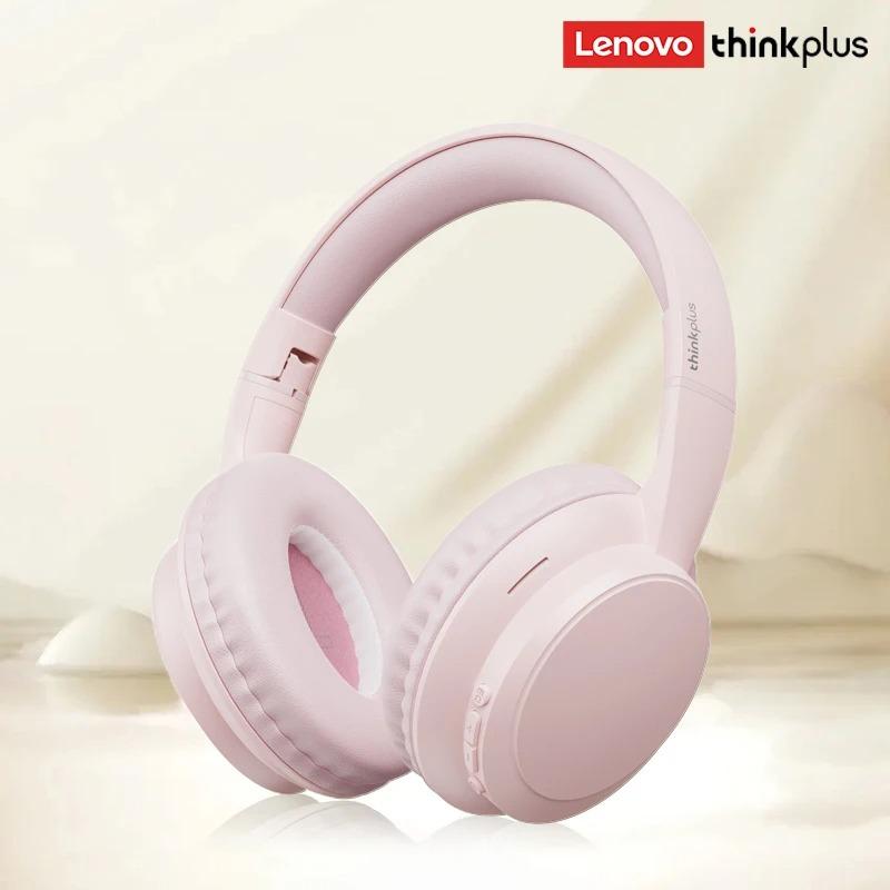 NEU Lenovo TH11 Kabellose Kopfhörer Bügelkopfhörer Bluetooth Kopfhörer HIFI Stereo Musik Spiel Geräuschunterdrückung Ohrhörer 24H Lange Ausdauer Kopfhörer rosa
