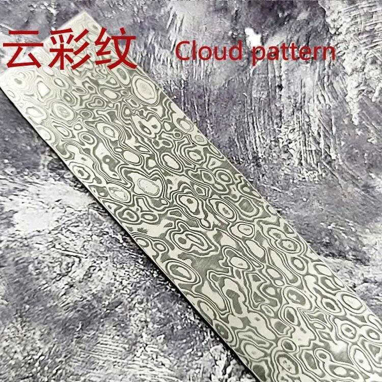 30 x 5 x 0,5 cm Damaskus-Stahl VG10 Sandwich-Messer, Rohmaterial, Streifen, DIY-Messer, Billets-Muster, tausendschichtig, abgeschreckt, 30 x 5 x 0,3 cm 30x5x0.5cm Cloud