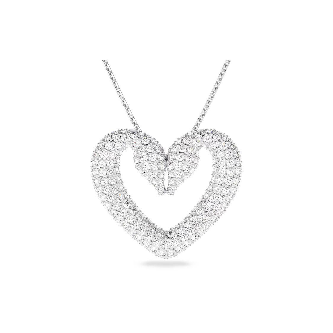 Swarovski Sublima Großer Herzschwan Halskette Damen Halskette Rhodium Kristall 5626176 Box+Shopping Bag (Random Color)